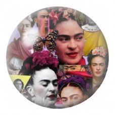 Cabochon en Verre Illustré Frida Kahlo en Collage aux Papillons 12 à 25mm pour la Création de Bijoux Fantaisie - DIY