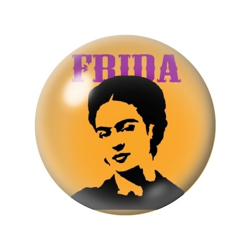 Cabochon en Verre Illustré Affiche Orange Frida Kahlo 12 à 25mm