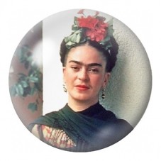 Cabochon en Verre Illustré Frida Kahlo à la Rose Rouge 12 à 25mm pour la Création de Bijoux Fantaisie - DIY