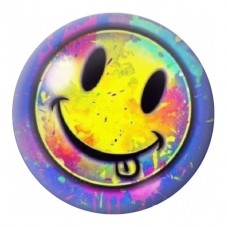 Cabochon en Verre Illustré Smiley Graffiti Multicolore 12 à 25mm pour la Création de Bijoux Fantaisie - DIY