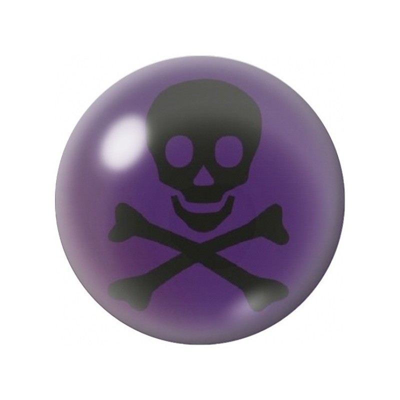 Cabochon en Verre Illustré Crâne Pirate sur Fond Violet 12 à 25mm