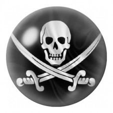 Cabochon en Verre Illustré Crâne Pirate aux Sabres Croisés 12 à 25mm pour la Création de Bijoux Fantaisie - DIY