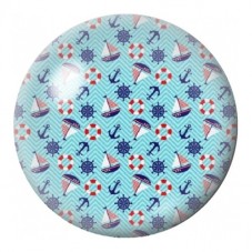 Cabochon en Verre Illustré Motif Marin Ancres et Bouées 12 à 25mm pour la Création de Bijoux Fantaisie - DIY
