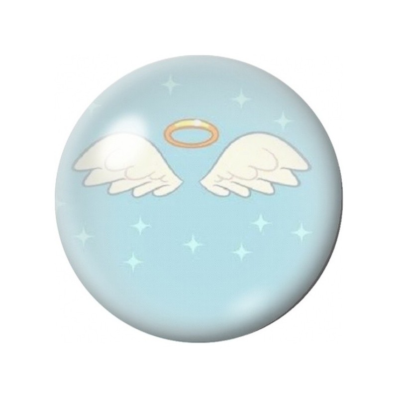 Cabochon en Verre Illustré Ailes d’Ange et Auréole 12 à 25mm