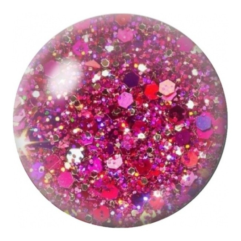 Cabochon en Verre Illustré Paillettes Fuchsia 12 à 25mm