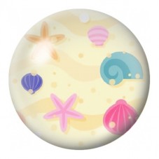 Cabochon en Verre Illustré Coquillages et Baleine Pastel 12 à 25mm pour la Création de Bijoux Fantaisie - DIY