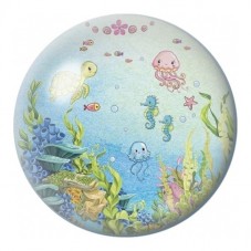 Cabochon en Verre Illustré Tortue et Méduses Sous-Marines 12 à 25mm pour la Création de Bijoux Fantaisie - DIY