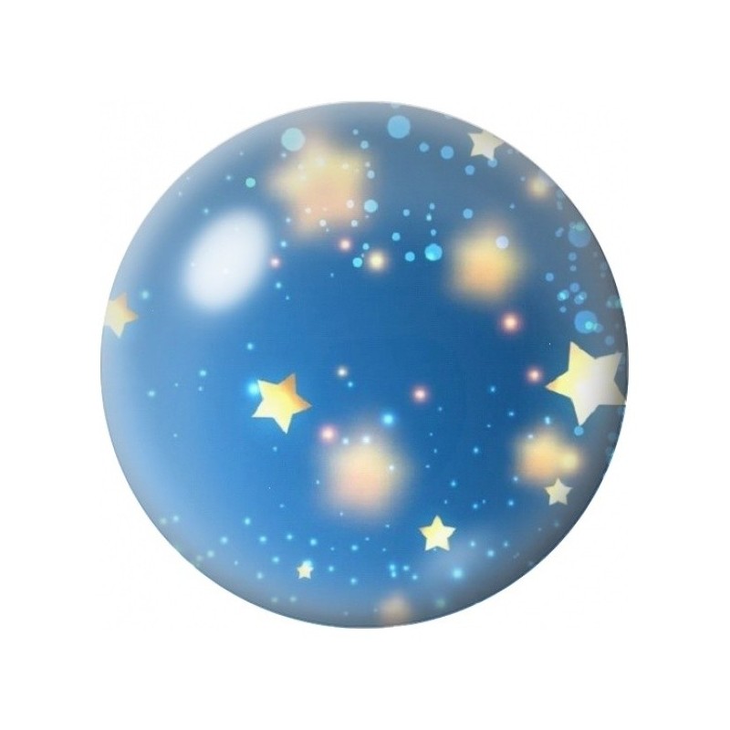 Cabochon en Verre Illustré Étoiles Lumineuses sur Ciel Bleu 12 à 25mm