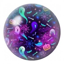 Cabochon en Verre Illustré Fantômes Néon d’Halloween 12 à 25mm pour la Création de Bijoux Fantaisie - DIY