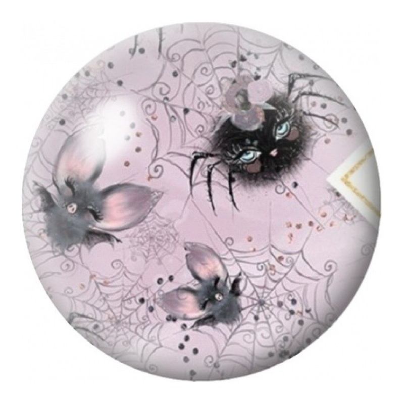 Cabochon en Verre Illustré Papillons Noirs et Araignée 12 à 25mm