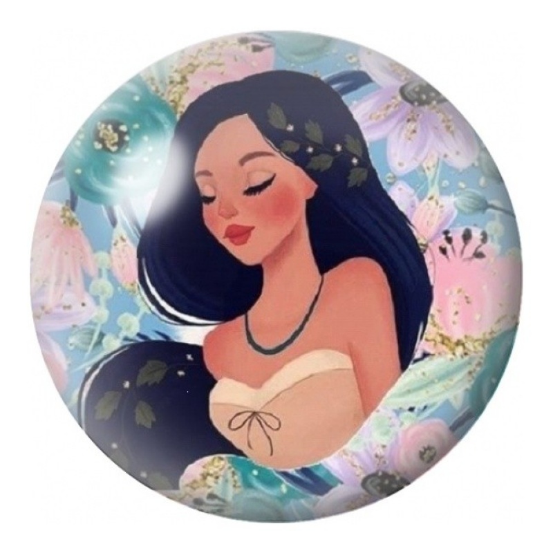 Cabochon en Verre Illustré Princesse au Collier Turquoise 12 à 25mm