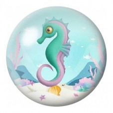 Cabochon en Verre Illustré Hippocampe Pastel sous la Mer 12 à 25mm pour la Création de Bijoux Fantaisie - DIY