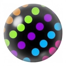 Cabochon en Verre Illustré Pois Fluo Alignés 12 à 25mm pour la Création de Bijoux Fantaisie - DIY
