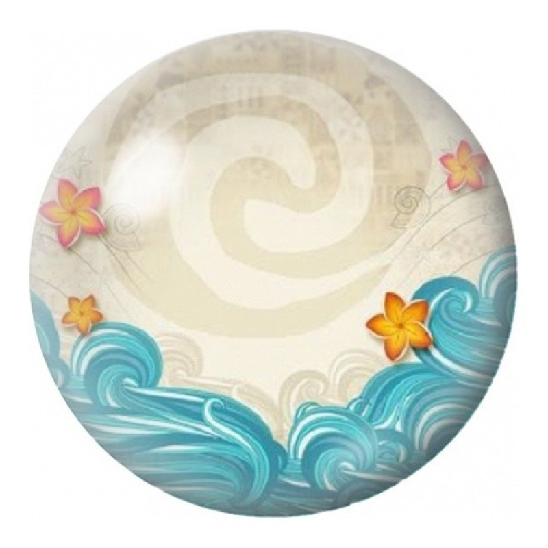 Cabochon en Verre Illustré Vagues et Fleurs Marines 12 à 25mm