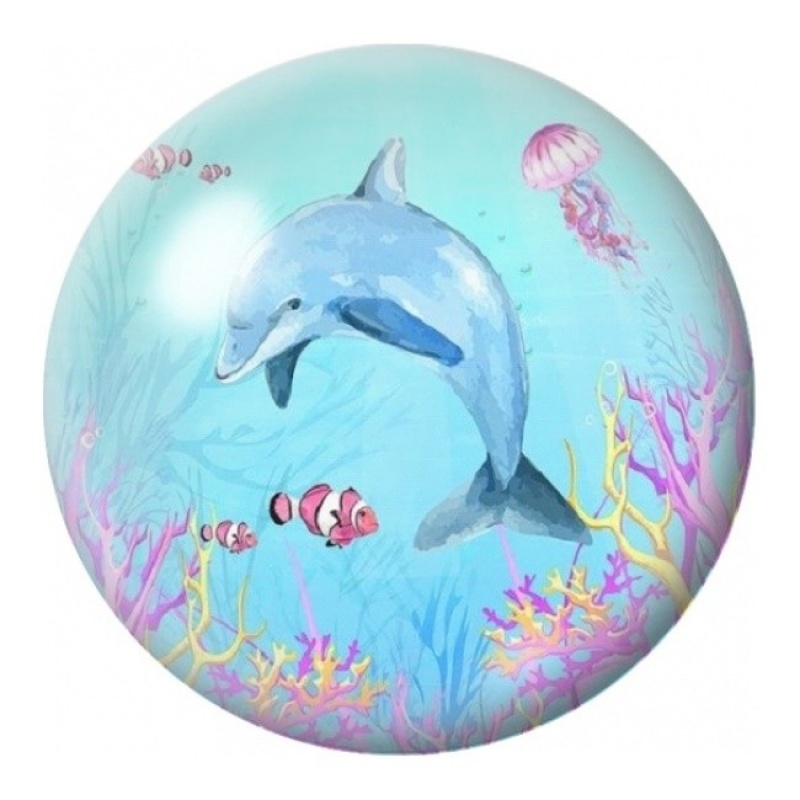 Cabochon en Verre Illustré Dauphin dans les Coraux 12 à 25mm