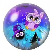 Cabochon en Verre Illustré Hibou et Araignée d’Halloween 12 à 25mm pour la Création de Bijoux Fantaisie - DIY