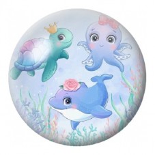 Cabochon en Verre Illustré Amis de l’Océan 12 à 25mm pour la Création de Bijoux Fantaisie - DIY