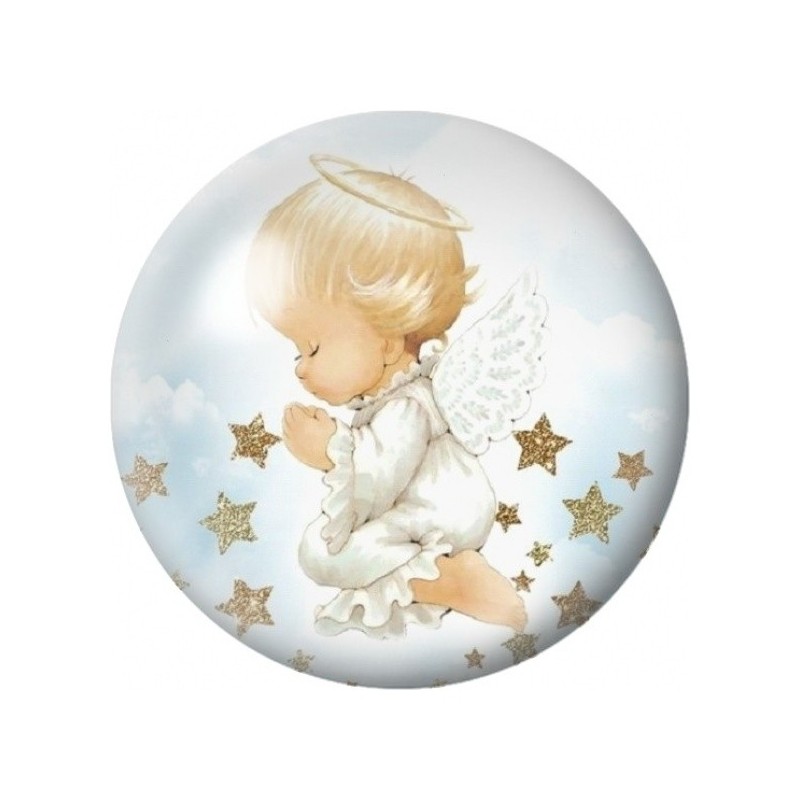 Cabochon en Verre Illustré Petit Ange aux Étoiles 12 à 25mm