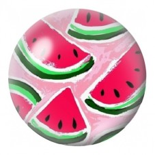 Cabochon en Verre Illustré Pastèques sur Fond Rose 12 à 25mm pour la Création de Bijoux Fantaisie - DIY