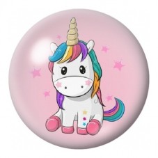 Cabochon en Verre Illustré Petite Licorne Rose 12 à 25mm pour la Création de Bijoux Fantaisie - DIY