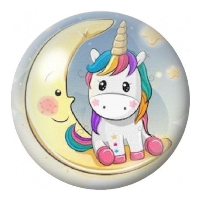 Cabochon en Verre Illustré Licorne sur la Lune 12 à 25mm