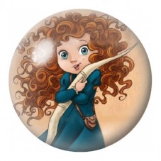 Cabochon en Verre Illustré Princesse Archère aux Cheveux Roux 12 à 25mm pour la Création de Bijoux Fantaisie - DIY