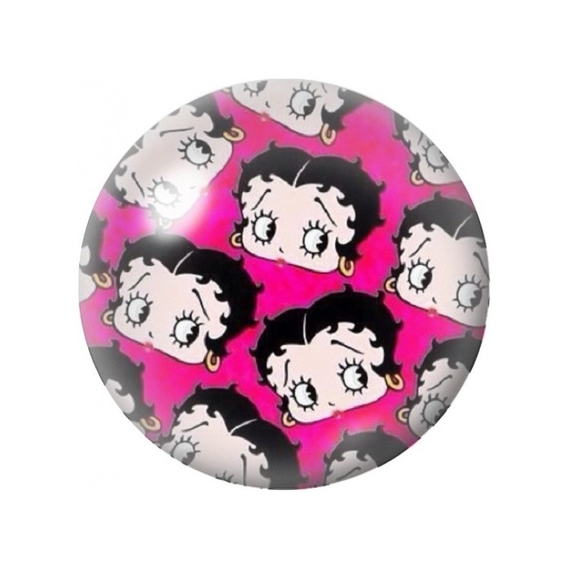 Cabochon en Verre Illustré Pin-Up Pop Art Rose et Gris 12 à 25mm