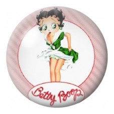 Cabochon en Verre Illustré Pin-Up à la Robe Verte 12 à 25mm pour la Création de Bijoux Fantaisie - DIY