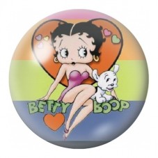 Cabochon en Verre Illustré Pin-Up Assise avec son Chien 12 à 25mm pour la Création de Bijoux Fantaisie - DIY