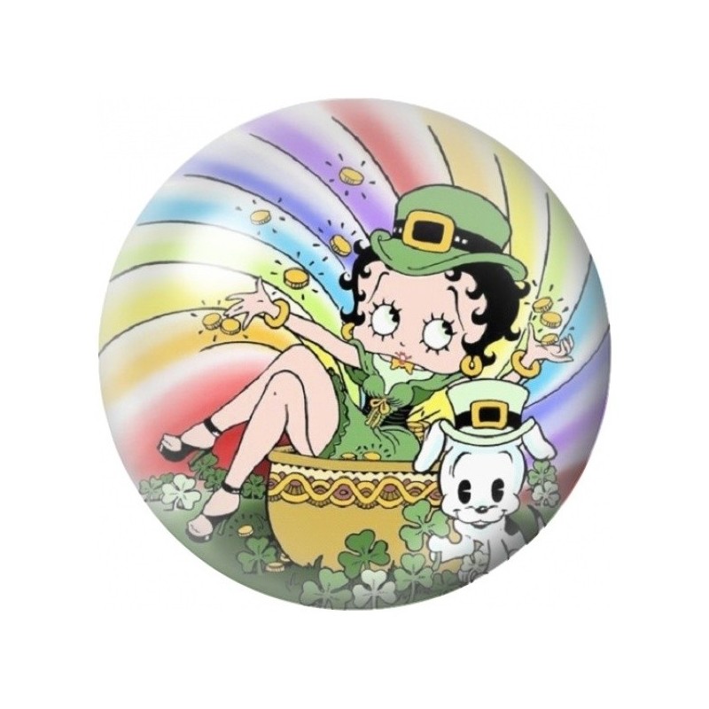 Cabochon en Verre Illustré Pin-Up au Trésor Irlandais 12 à 25mm