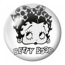 Cabochon en Verre Illustré Portrait de Pin-Up aux Fleurs Noires 12 à 25mm pour la Création de Bijoux Fantaisie - DIY
