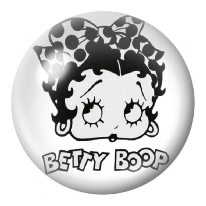 Cabochon en Verre Illustré Portrait de Pin-Up aux Fleurs Noires 12 à 25mm