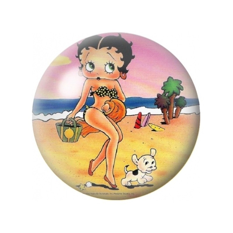 Cabochon en Verre Illustré Pin-Up sur la Plage 12 à 25mm