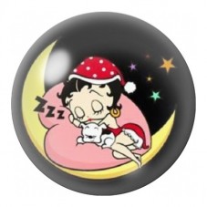 Cabochon en Verre Illustré Pin-Up Endormie sur la Lune 12 à 25mm pour la Création de Bijoux Fantaisie - DIY