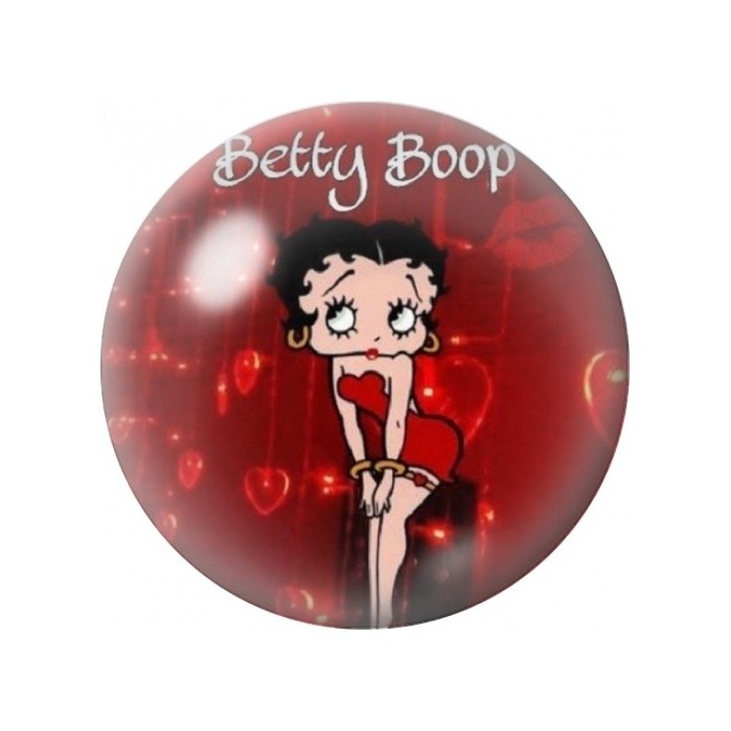 Cabochon en Verre Illustré Pin-Up sous les Lumières Rouges 12 à 25mm