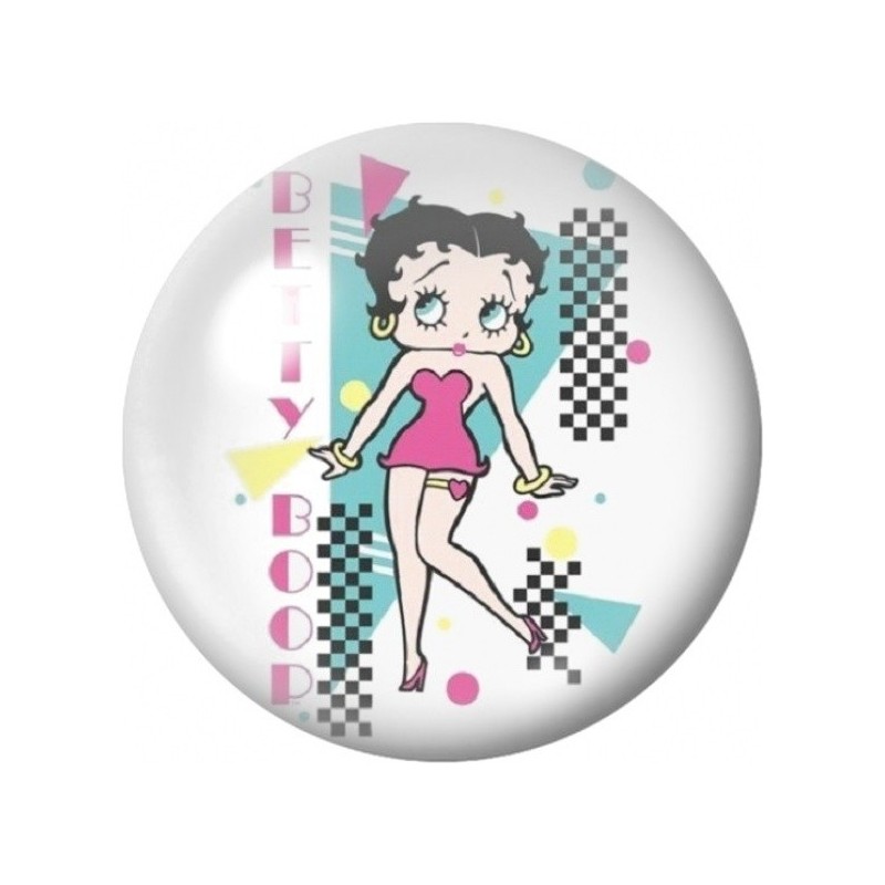 Cabochon en Verre Illustré Pin-Up au Décor Géométrique 12 à 25mm