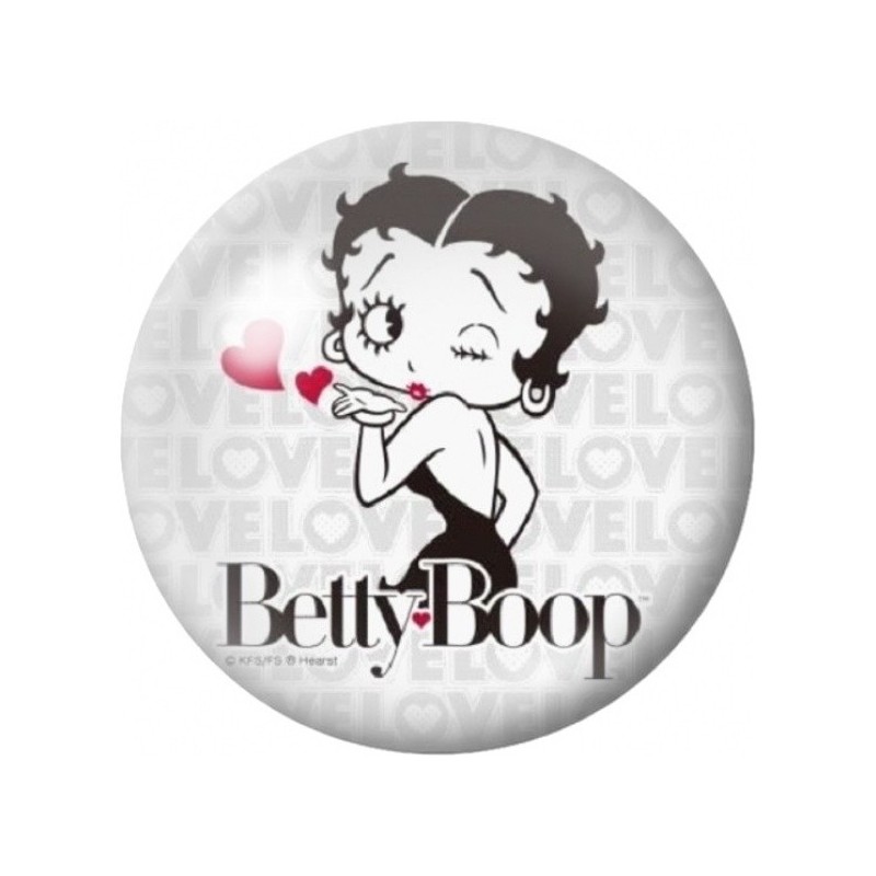 Cabochon en Verre Illustré Pin-Up au Baiser Rose 12 à 25mm