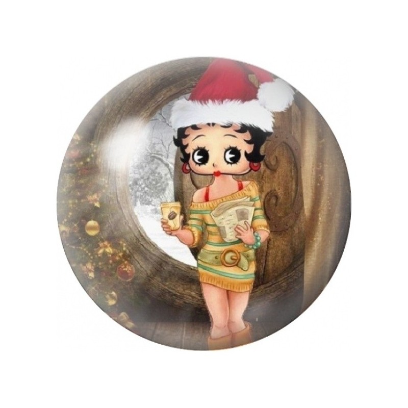 Cabochon en Verre Illustré Pin-Up au Cadeau de Noël 12 à 25mm
