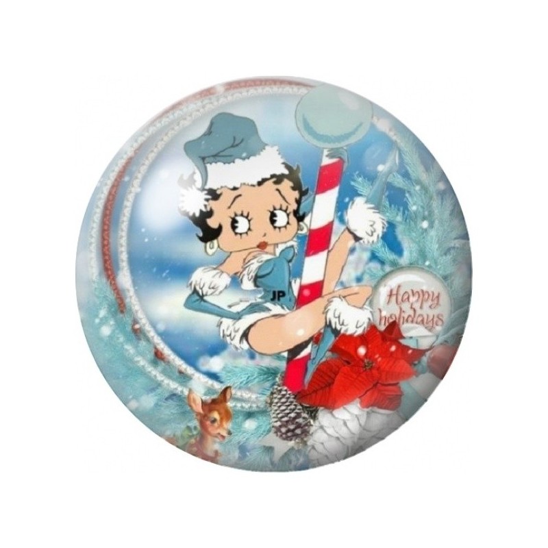 Cabochon en Verre Illustré Pin-Up des Fêtes d’Hiver 12 à 25mm