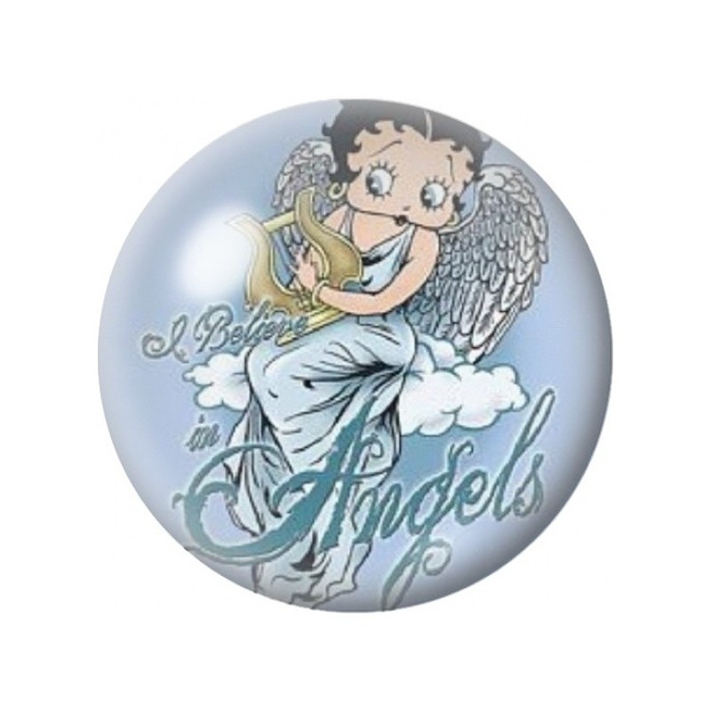 Cabochon en Verre Illustré Pin-Up Ange sur un Nuage 12 à 25mm