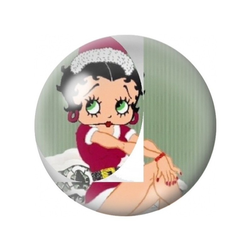 Cabochon en Verre Illustré Pin-Up au Bonnet de Noël 12 à 25mm