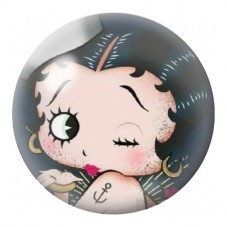 Cabochon en Verre Illustré Portrait de Pin-Up au Clin d’Œil 12 à 25mm pour la Création de Bijoux Fantaisie - DIY