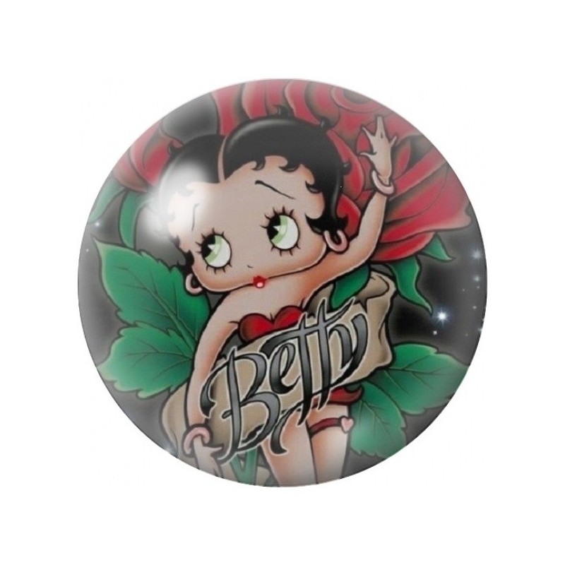 Cabochon en Verre Illustré Pin-Up Tatouage aux Feuilles de Houx 12 à 25mm