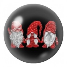 Cabochon en Verre Illustré Trois Gnomes de Noël 12 à 25mm pour la Création de Bijoux Fantaisie - DIY