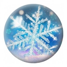 Cabochon en Verre Illustré Grand Flocon de Cristal 12 à 25mm pour la Création de Bijoux Fantaisie - DIY