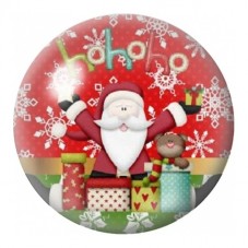 Cabochon en Verre Illustré Père Noël parmi les Cadeaux 12 à 25mm pour la Création de Bijoux Fantaisie - DIY