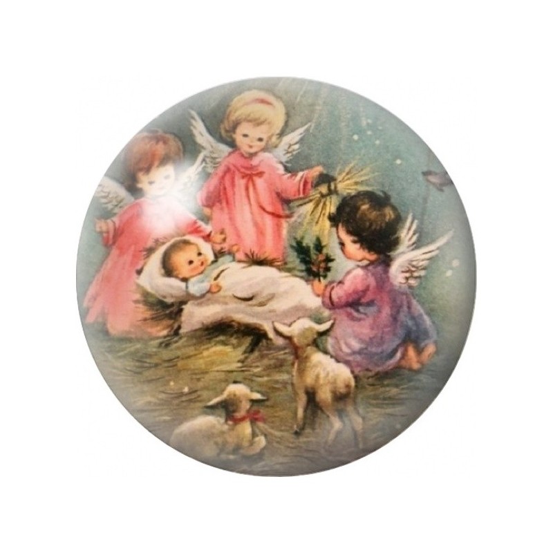 Cabochon en Verre Illustré Enfant Jésus entouré d’Anges 12 à 25mm