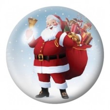 Cabochon en Verre Illustré Père Noël à la Cloche Dorée 12 à 25mm pour la Création de Bijoux Fantaisie - DIY