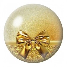 Cabochon en Verre Illustré Nœud Doré sur Paillettes 12 à 25mm pour la Création de Bijoux Fantaisie - DIY