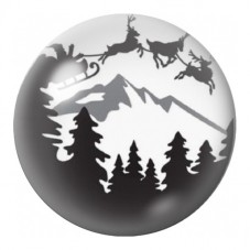 Cabochon en Verre Illustré Traîneau du Père Noël sous la Lune 12 à 25mm pour la Création de Bijoux Fantaisie - DIY
